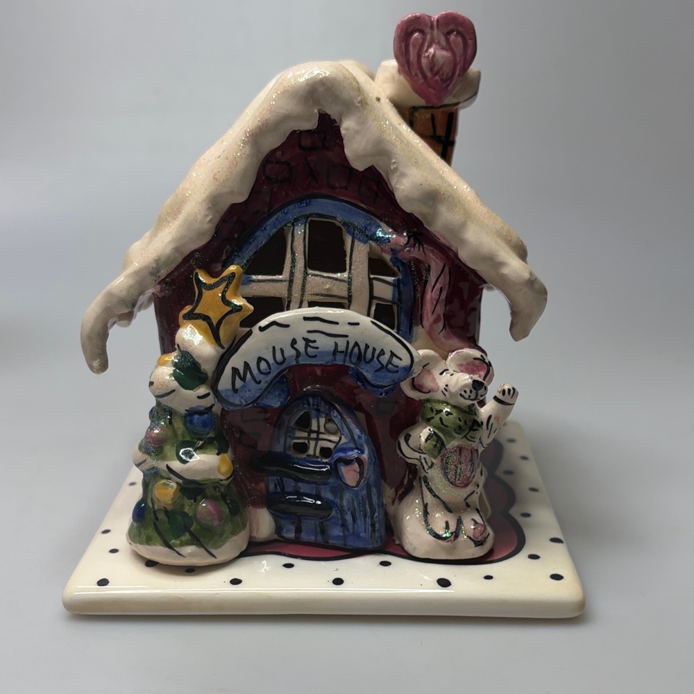 Blue Sky Mouse House Tea Light Christmas Heather Goldminc CL20008